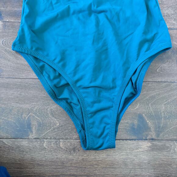 Kona Sol Women's Small One piece Swimsuit Green V-Neck - Picture 7 of 9